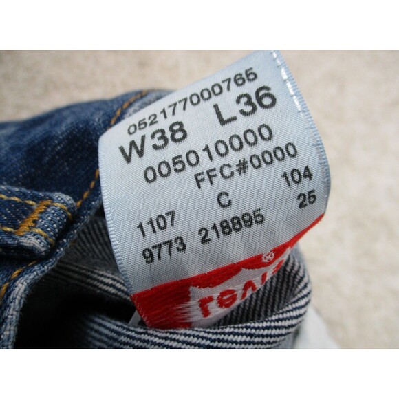 Levis 501xx Jeans Mens 36 Blue Denim Straight Leg Button Fly Cotton Casual 36x33 - Picture 16 of 16